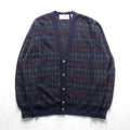 90s ITALY Vintage Knitwear アーガイル柄 ニット カーディガン M ネイビー FLORENCE TRICOT 90年代 イタリア製