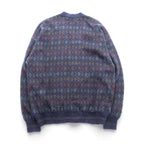 90s ITALY Vintage Knitwear アーガイル柄 ニット カーディガン M ネイビー FLORENCE TRICOT 90年代 イタリア製
