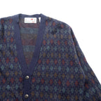 90s ITALY Vintage Knitwear アーガイル柄 ニット カーディガン M ネイビー FLORENCE TRICOT 90年代 イタリア製