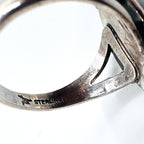 Vintage Navajo Indian Jewelry Ring ナバホ族 ターコイズ リング 指輪 16号 シルバー STERLING ホールマーク 刻印