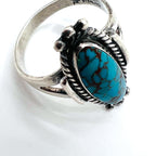 Vintage Navajo Indian Jewelry Ring ナバホ族 ターコイズ リング 指輪 16号 シルバー STERLING ホールマーク 刻印
