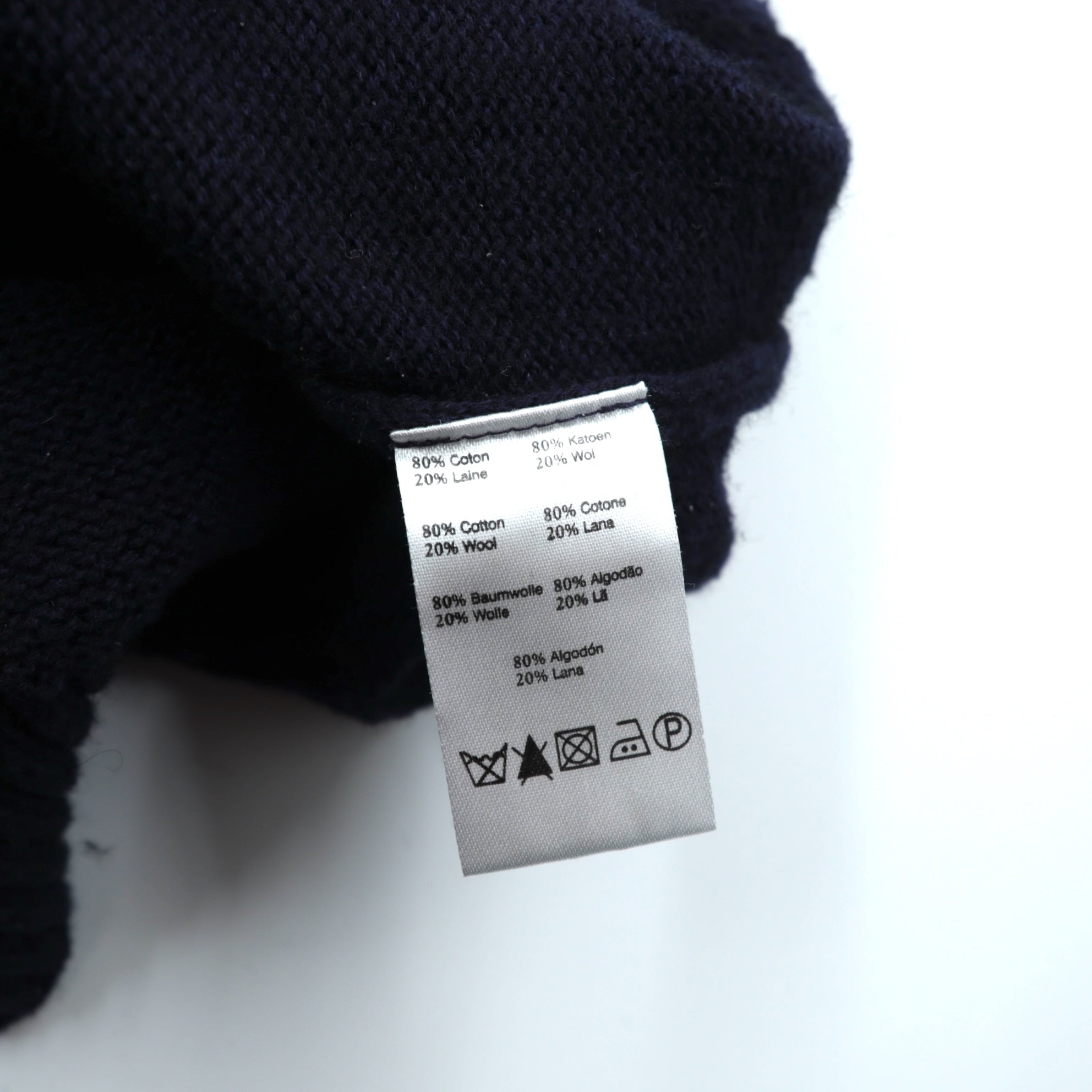 LACOSTE ショルダージップ ハイネック ニット セーター XL ネイビー フランスデザイン