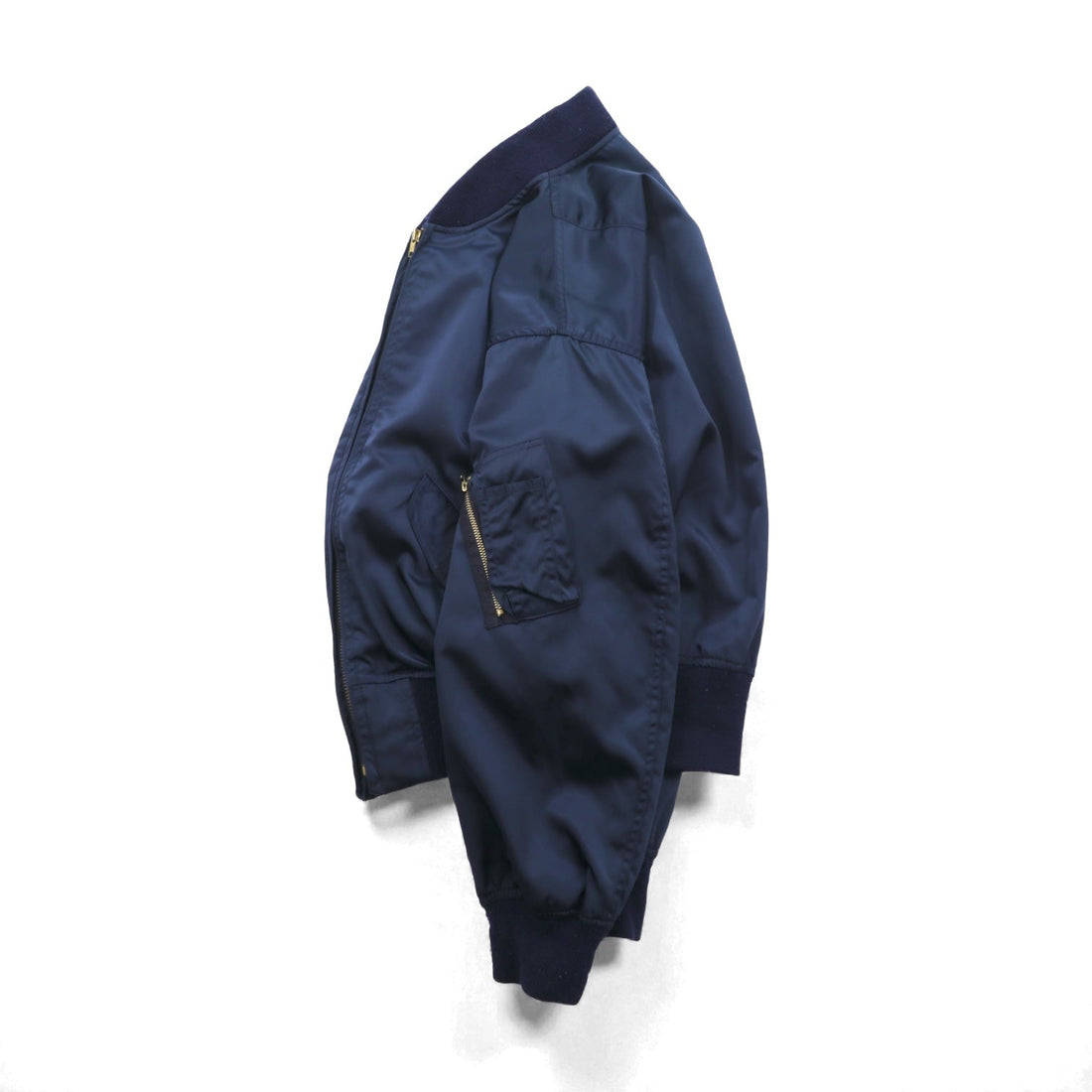 Vintage 80s MA-1 Bomber Jacket Flight M Navy Nylon Bar TALON