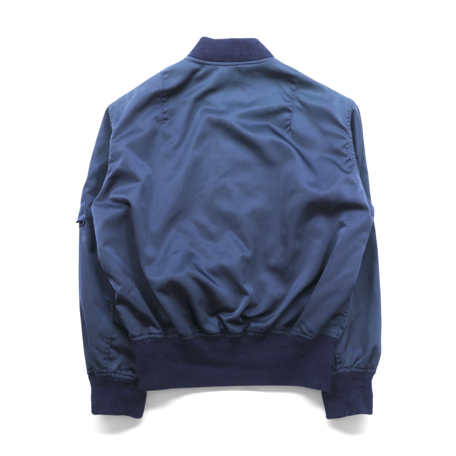 Vintage 80s MA-1 Bomber Jacket フライトジャケット M ネイビー ナイロン 棒TALON 80年代