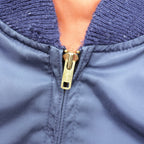 Vintage 80s MA-1 Bomber Jacket フライトジャケット M ネイビー ナイロン 棒TALON 80年代