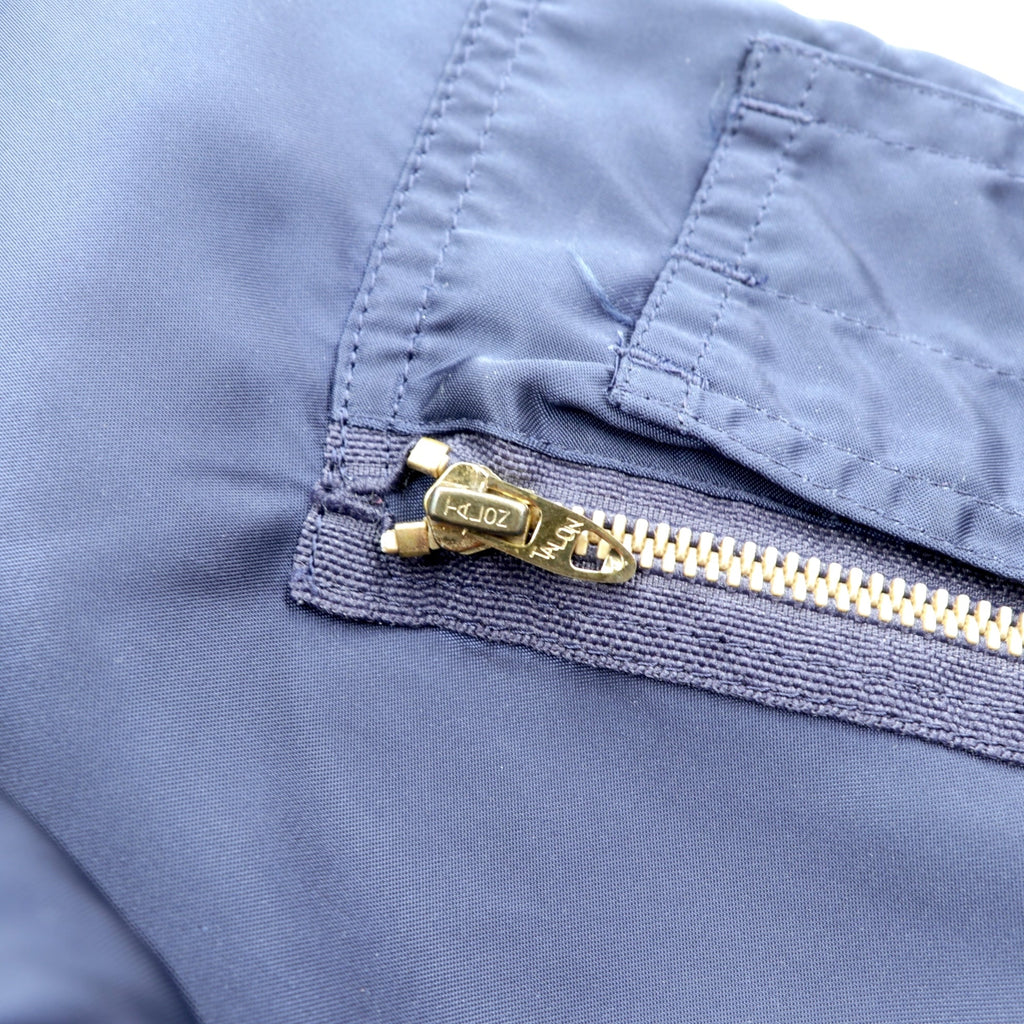Vintage 80s MA-1 Bomber Jacket フライトジャケット M ネイビー ナイロン 棒TALON 80年代