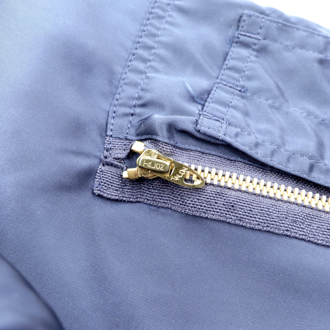 Vintage 80s MA-1 Bomber Jacket Flight M Navy Nylon Bar TALON
