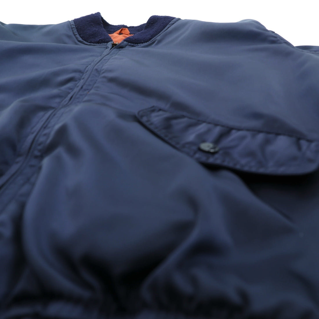 Vintage 80s MA-1 Bomber Jacket Flight M Navy Nylon Bar TALON