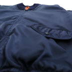Vintage 80s MA-1 Bomber Jacket フライトジャケット M ネイビー ナイロン 棒TALON 80年代