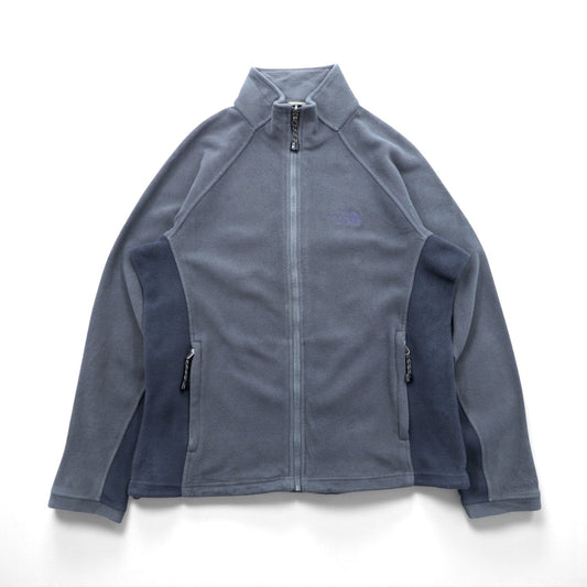 THE NORTH FACE スタンドカラー フルジップ フリースジャケット M ドローコード グレー