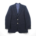 Sears 70s Made in USA 2B Tailored Jacket, Leather, Size M, Navy, Gold Buttons, Navy Blazer, PERMA-PREST CLASSIC COLLECTION