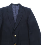 Sears 70s Made in USA 2B Tailored Jacket, Leather, Size M, Navy, Gold Buttons, Navy Blazer, PERMA-PREST CLASSIC COLLECTION