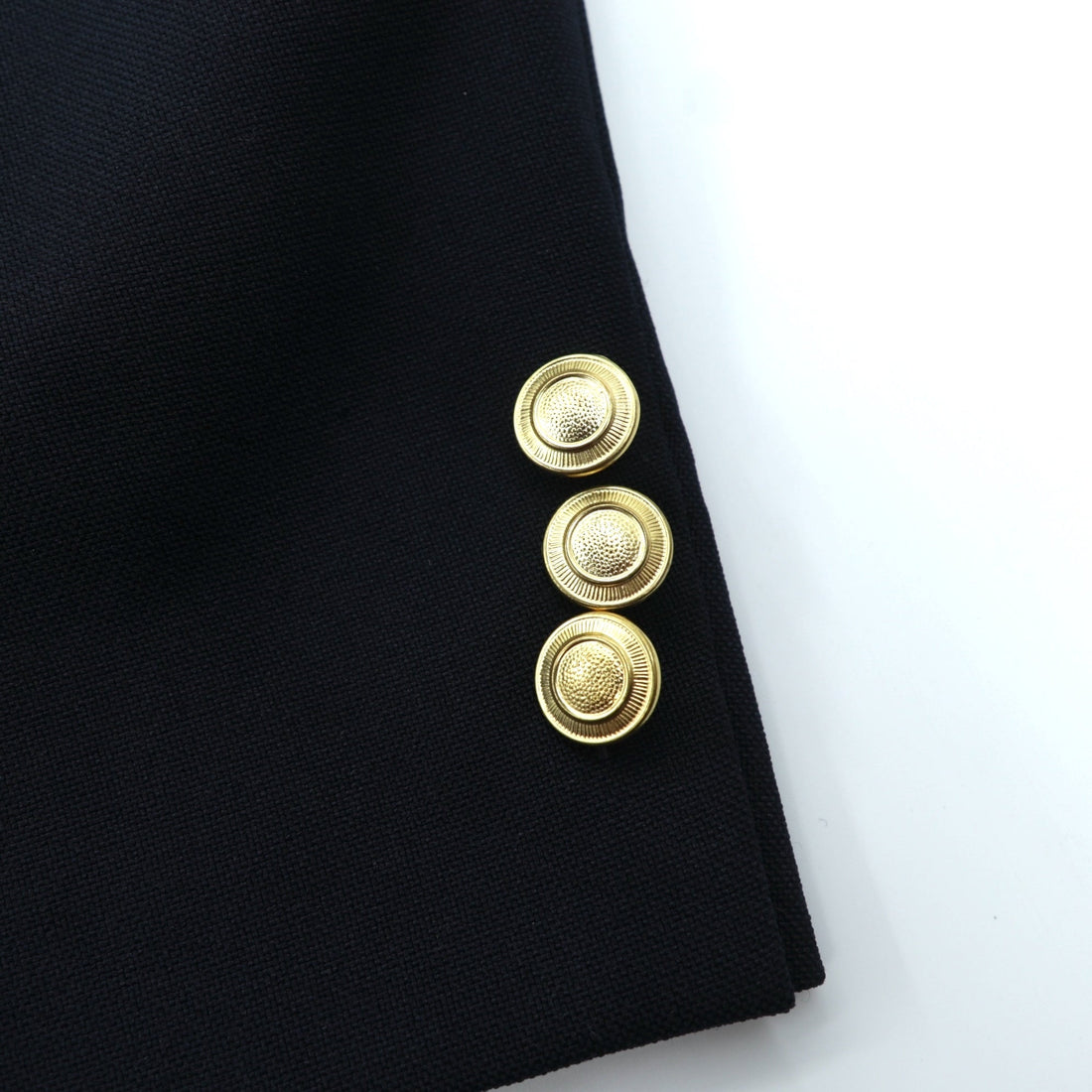 Sears 70s Made in USA 2B Tailored Jacket, Leather, Size M, Navy, Gold Buttons, Navy Blazer, PERMA-PREST CLASSIC COLLECTION