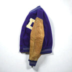 King-O'Shea 40年代 ヴィンテージ ボタスタ スタジャン アワードジャケット L ボタンフロント 袖レザー レタード ワッペン PHIL SLINKER