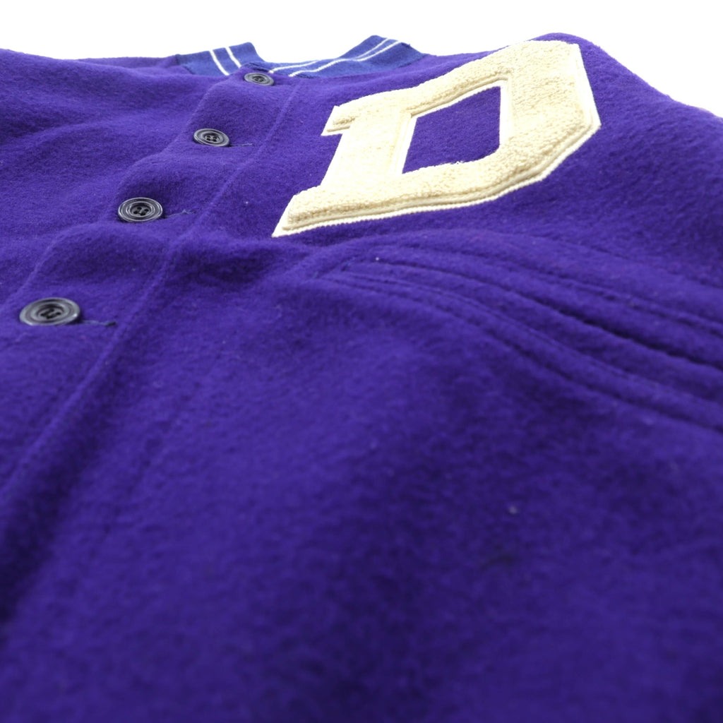 King-O'Shea 40年代 ヴィンテージ ボタスタ スタジャン アワードジャケット L ボタンフロント 袖レザー レタード ワッペン PHIL SLINKER