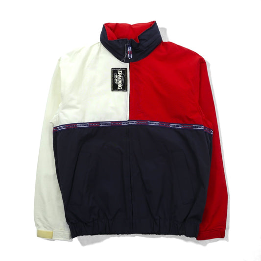 SPALDING 90年代 ナイロンジャケット パーカー M マルチカラー カラーブロック フード収納 未使用品
