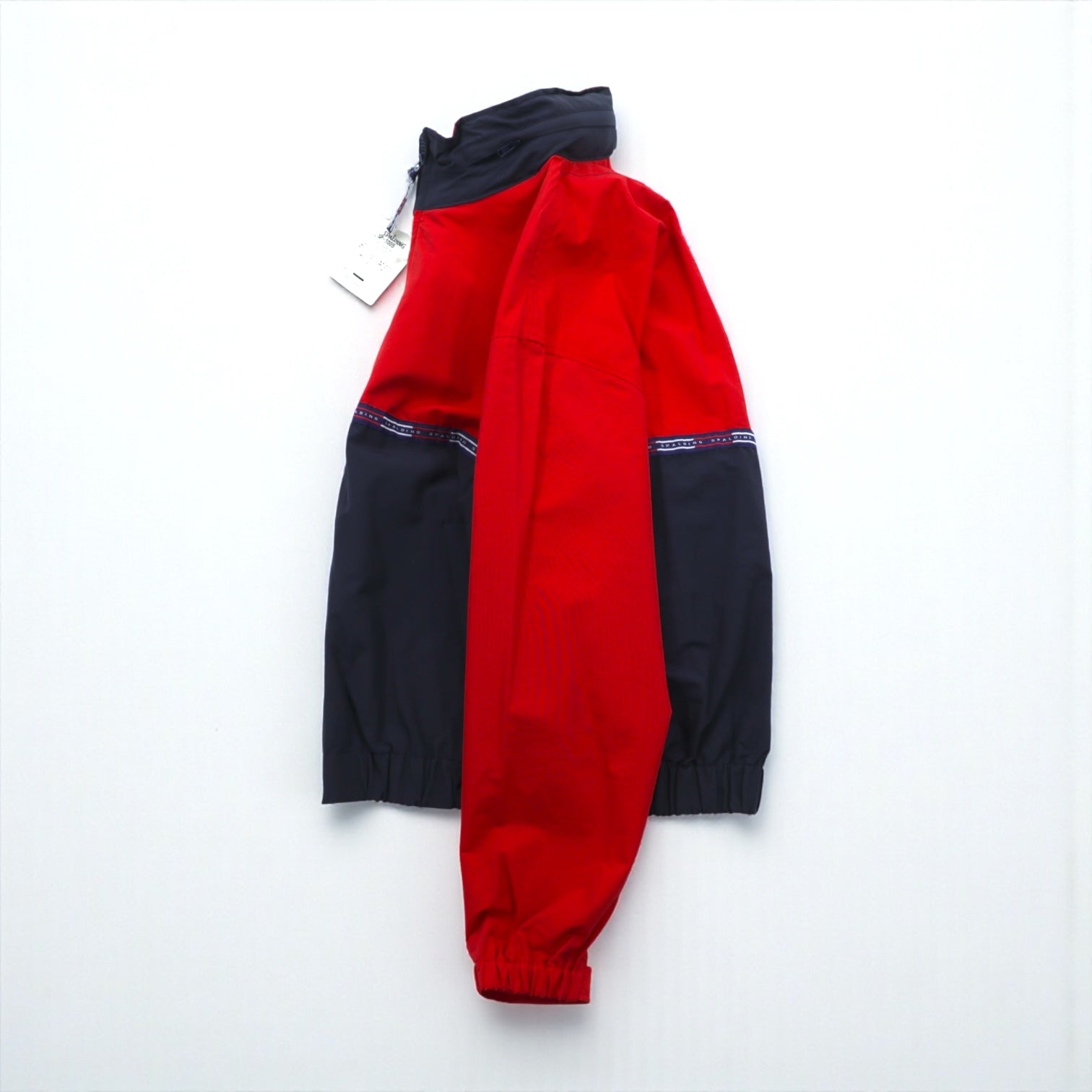 SPALDING 90年代 ナイロンジャケット パーカー M マルチカラー カラーブロック フード収納 未使用品