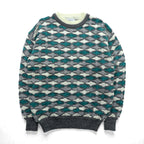 CARPINI 90年代 ヴィンテージ 3D ジャガード ニット セーター L グレー アクリル 総柄