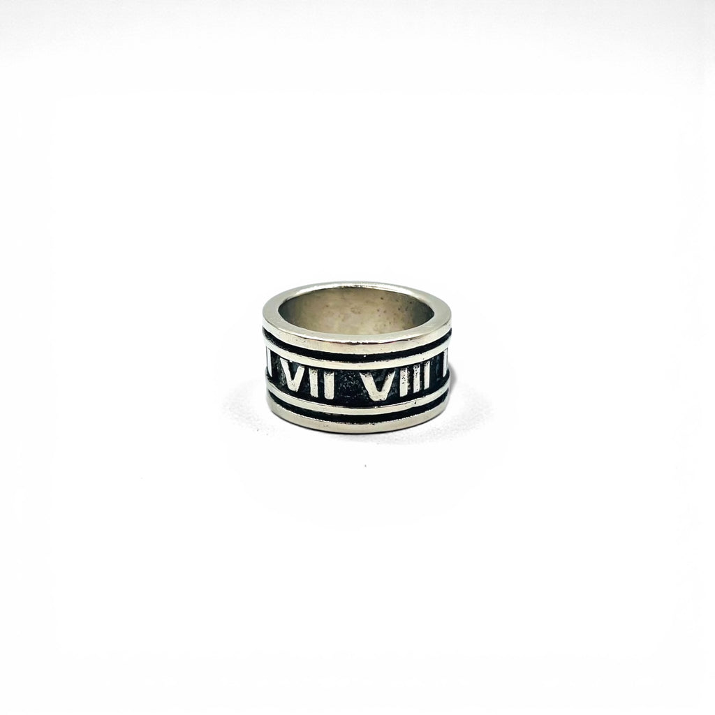 Vintage Silver Ring ローマ数字 リング 指輪 19号 シルバー SILVER 925 ワイド ゴシック