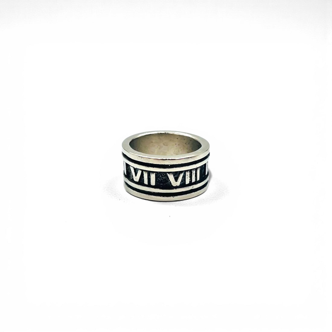 Vintage Silver Ring ローマ数字 リング 指輪 19号 シルバー SILVER 925 ワイド ゴシック