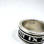 Vintage Silver Ring ローマ数字 リング 指輪 19号 シルバー SILVER 925 ワイド ゴシック