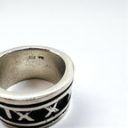 Vintage Silver Ring ローマ数字 リング 指輪 19号 シルバー SILVER 925 ワイド ゴシック