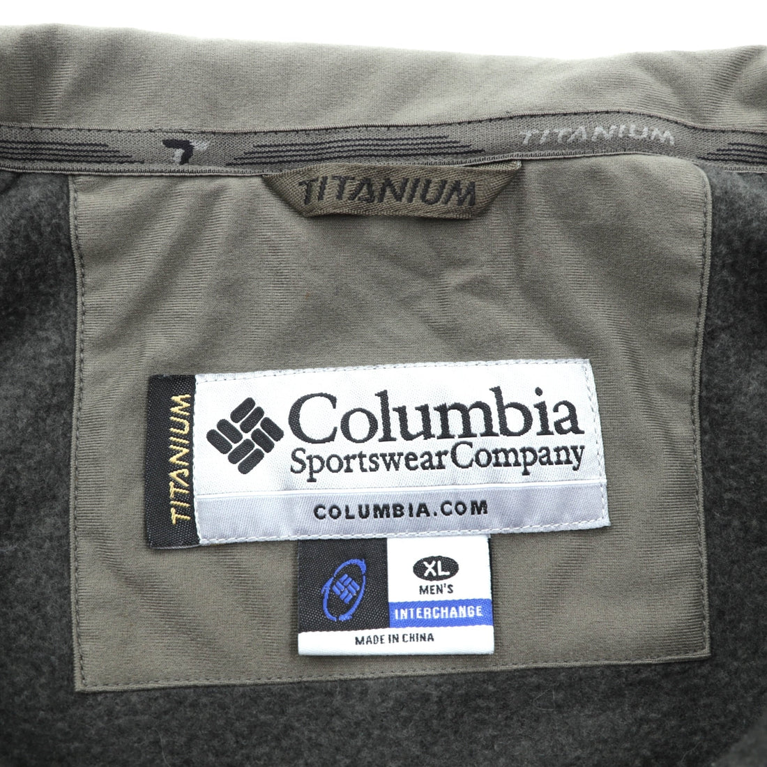 Columbia Titanium Fleece Jacket XL Khaki Drawcord SM6507 INTERCHANGE