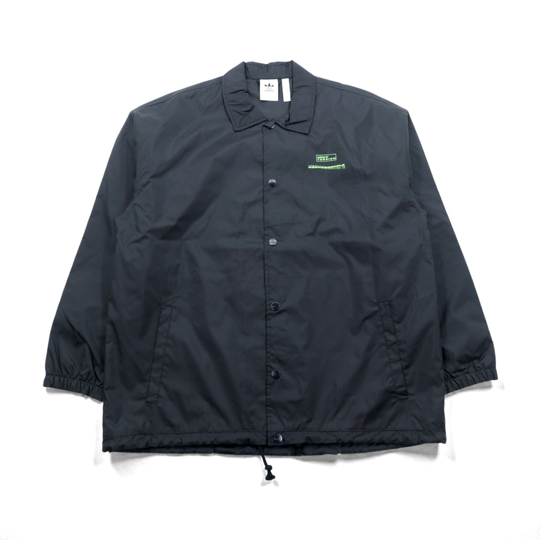 adidas originals コーチジャケット XL ブラック ドローコード ナイロン Torison CoachナイロンジャケットJacket Retro GD6012