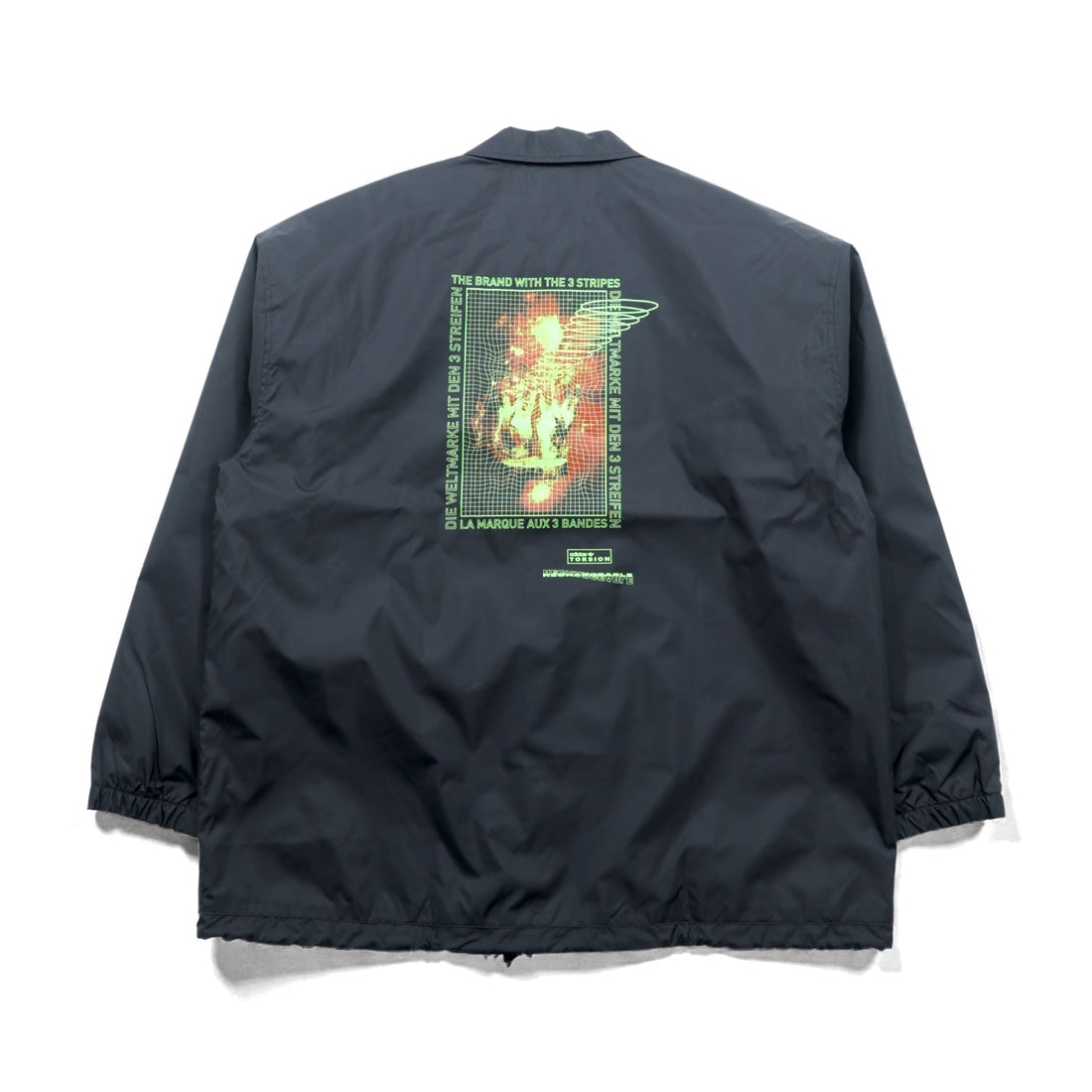 adidas originals コーチジャケット XL ブラック ドローコード ナイロン Torison CoachナイロンジャケットJacket Retro GD6012