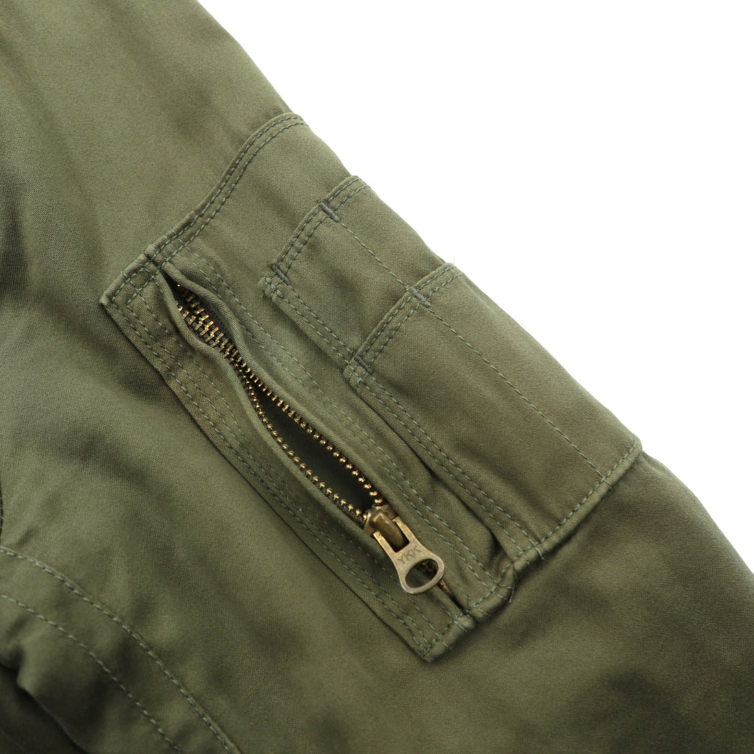 RALPH LAUREN 00s L-2A Flight Jacket, Size M, Khaki Embroidery, Epaulettes, Quilted Liner, POLO JEANS COMPANY