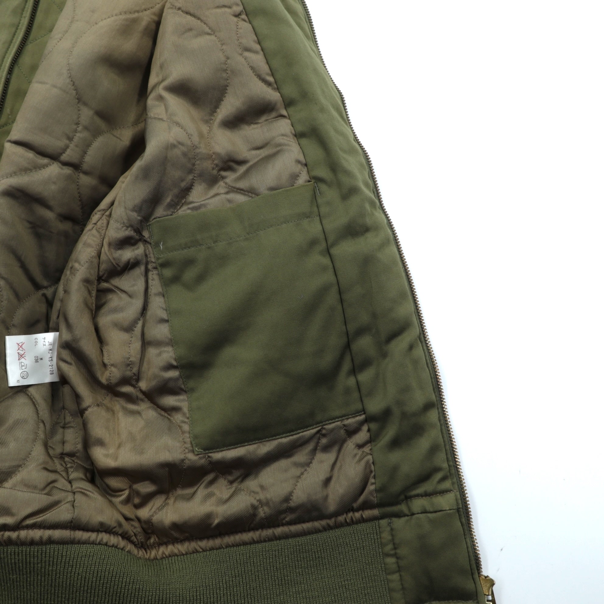 RALPH LAUREN 00年代 L-2A フライトジャケット M カーキ 刺繍 エポレット キルティングライナー POLO JEANS COMPANY