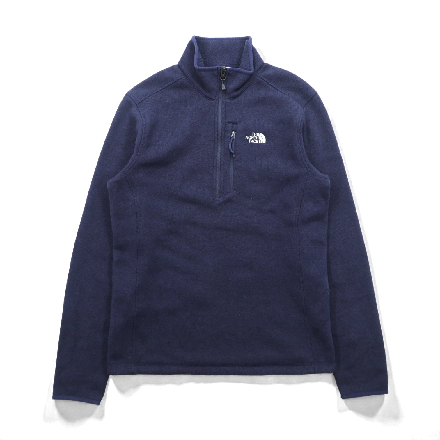 THE NORTH FACE ハーフジップ フリースジャケット M ネイビー スタンドカラー 胸ポケット A7TM 海外規格