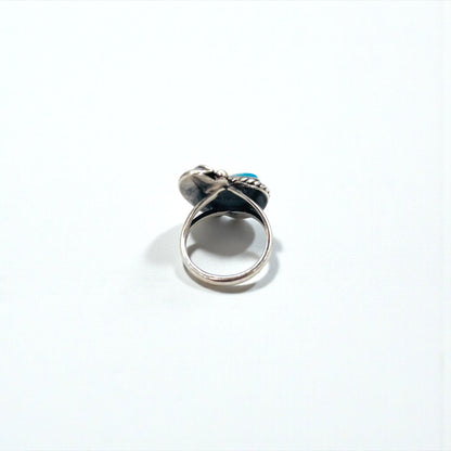 Vintage Indian Jewelry Sterling Silver Ring ターコイズ フェザー リング 指輪 10号 シルバー STERLING 刻印 インディアンジュエリー