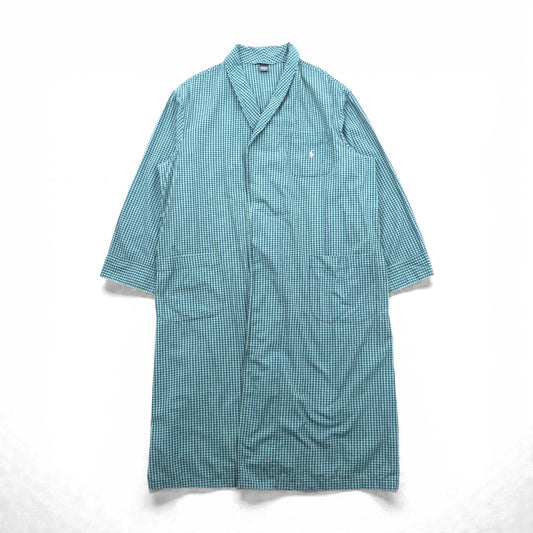 Polo Ralph Lauren 90年代 ガウン ローブ XL グリーン チェック スモールポニー刺繍 パジャマ ロングシャツジャケット