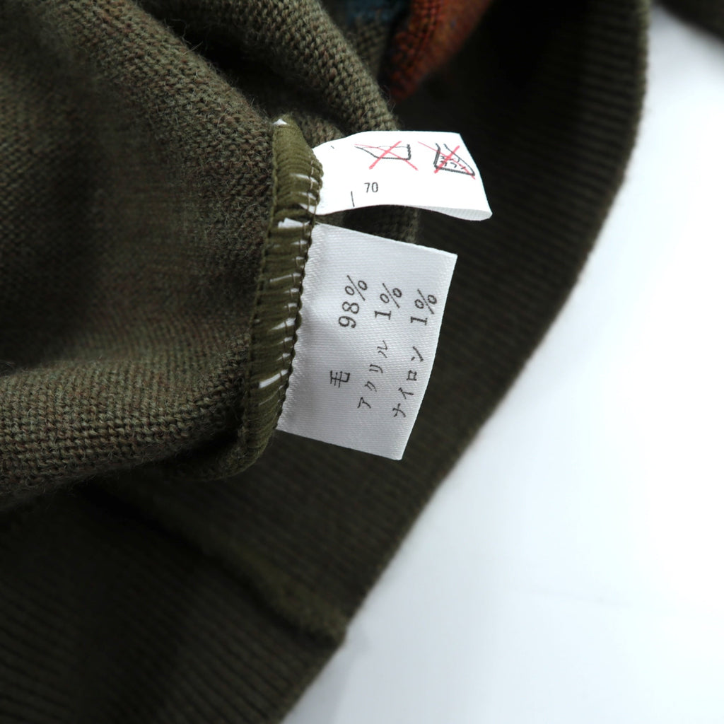 AUSTIN REED 90年代 日本製 ヴィンテージ Vネック ニット セーター M アーガイル柄 タスマニアン メリノウール 羊毛 未使用品