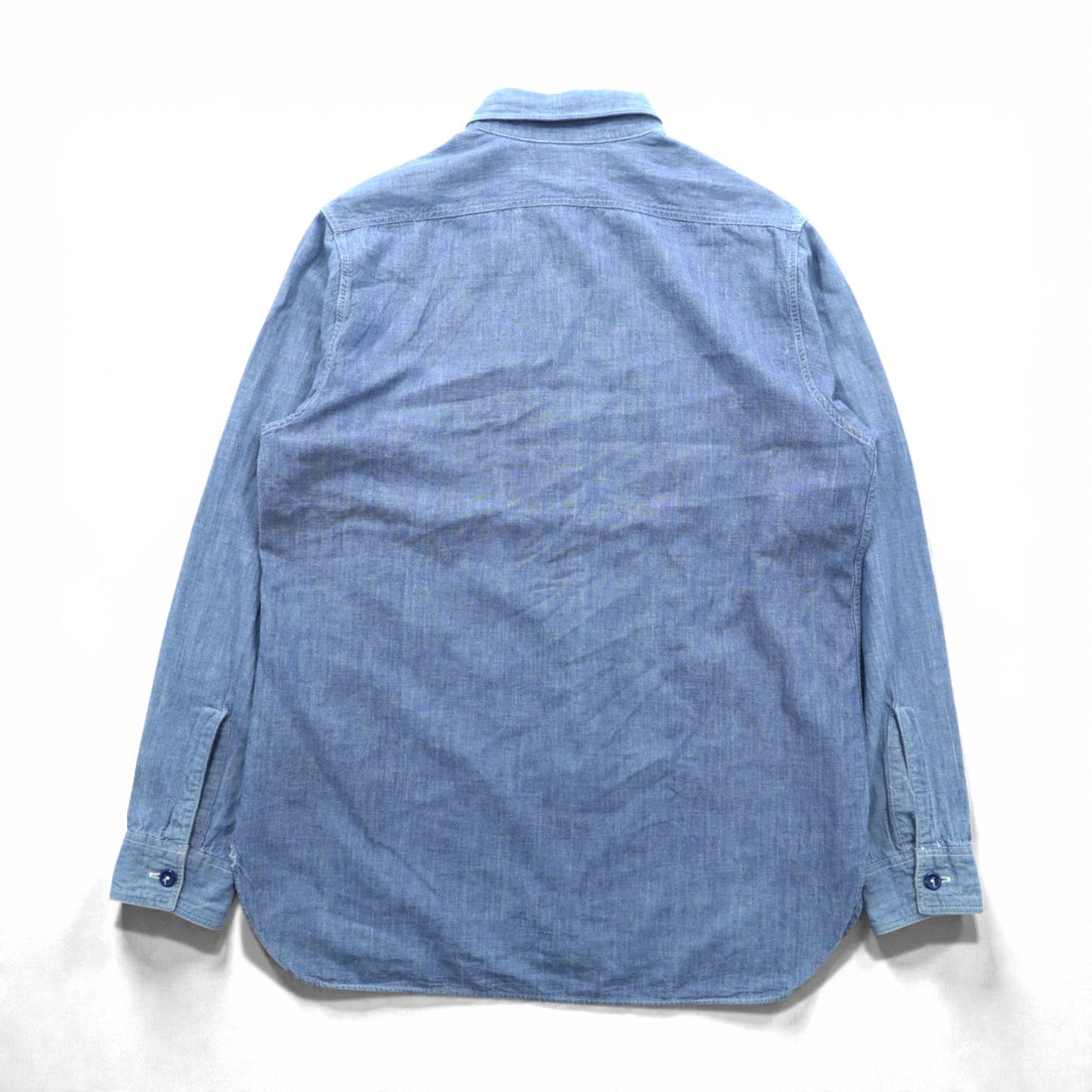 BUZZ RICKSON'S Made in Japan Chambray Work Shirt, Size M, Indigo Cotton, Chest Pocket