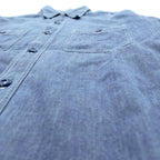 BUZZ RICKSON'S 日本製 シャンブレー シャツ ワークシャツ M インディゴ コットン 胸ポケット