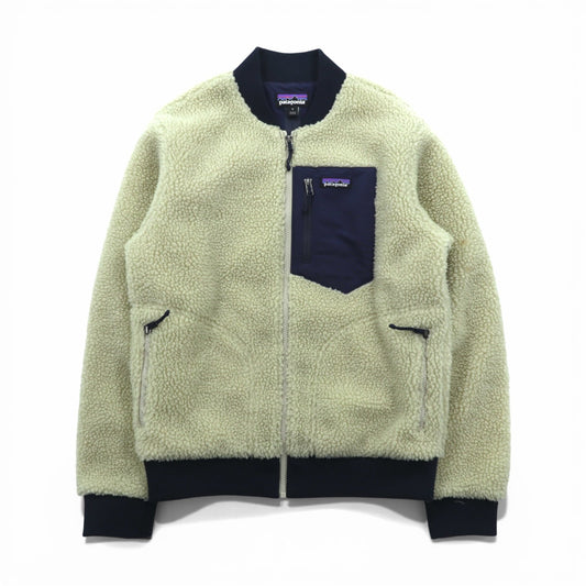 Patagonia レトロX 廃番 ボマージャケット Retro X Bomber Jkt ボア フリースジャケット S ナチュラル × ネイビー 22830