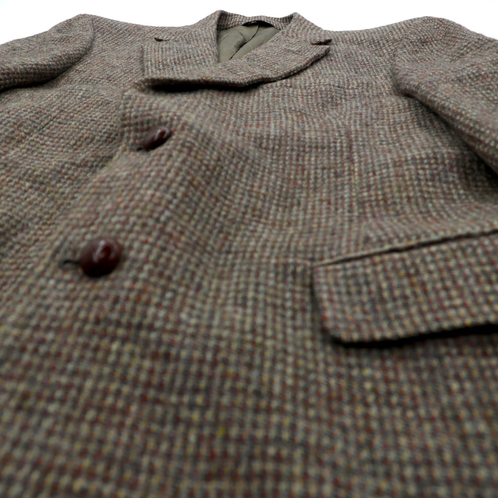 Harris Tweed 90s Made in USA Leather 2B Tailored Jacket, XL, Wool, Covered Buttons, Lord & Taylor