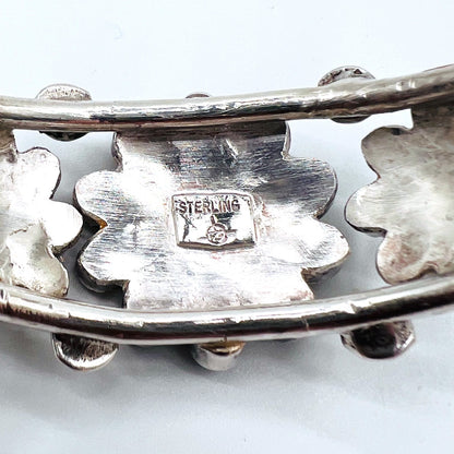 Vintage Silver Cuff Bracelet ズニ族 サンフェイス バングル インレイ STERLING 刻印 インディアンジュエリー