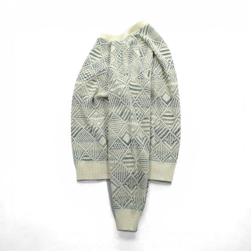 BILL BLASS 米国製 ジャガード ニット セーター L コットン 総柄 USA製