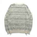 BILL BLASS 米国製 ジャガード ニット セーター L コットン 総柄 USA製