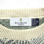 BILL BLASS 米国製 ジャガード ニット セーター L コットン 総柄 USA製