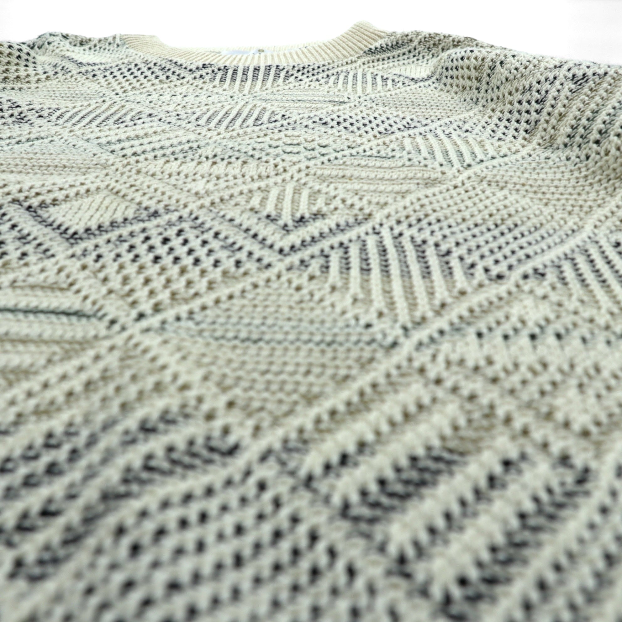 BILL BLASS 米国製 ジャガード ニット セーター L コットン 総柄 USA製