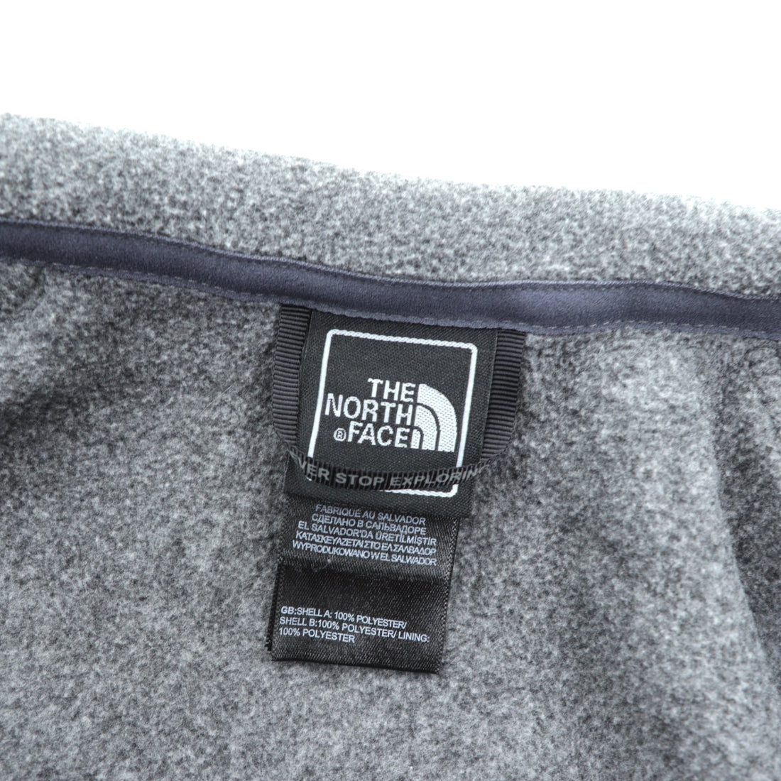 THE NORTH FACE Full Zip Fleece Jacket XL Gray Drawcord Stand Collar C704