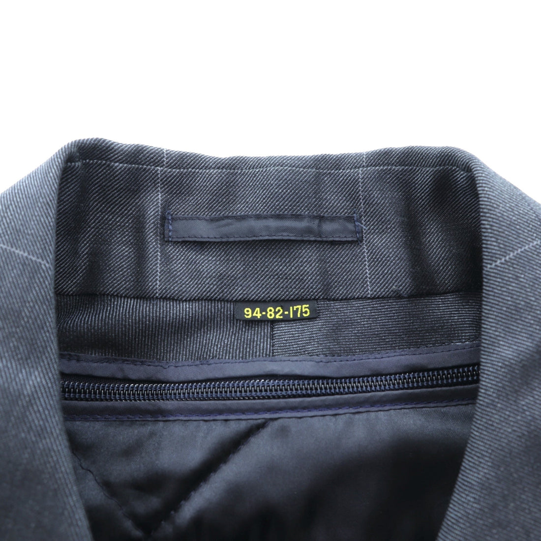 SANYO COAT 日本製 バルマカンコート ステンカラーコート L ネイビー チェック キルティングライナー 着脱式 モヘア混 比翼