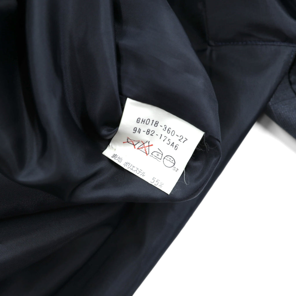 SANYO COAT 日本製 バルマカンコート ステンカラーコート L ネイビー チェック キルティングライナー 着脱式 モヘア混 比翼