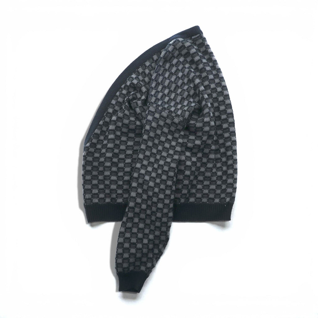 STREET CLOSET 90年代 ヴィンテージ ジャガード ニット カーディガン L ブロックチェック アクリル