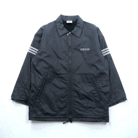 adidas 90年代 デサント社製 ヴィンテージ ジップアップ コーチジャケット L ブラック ナイロン