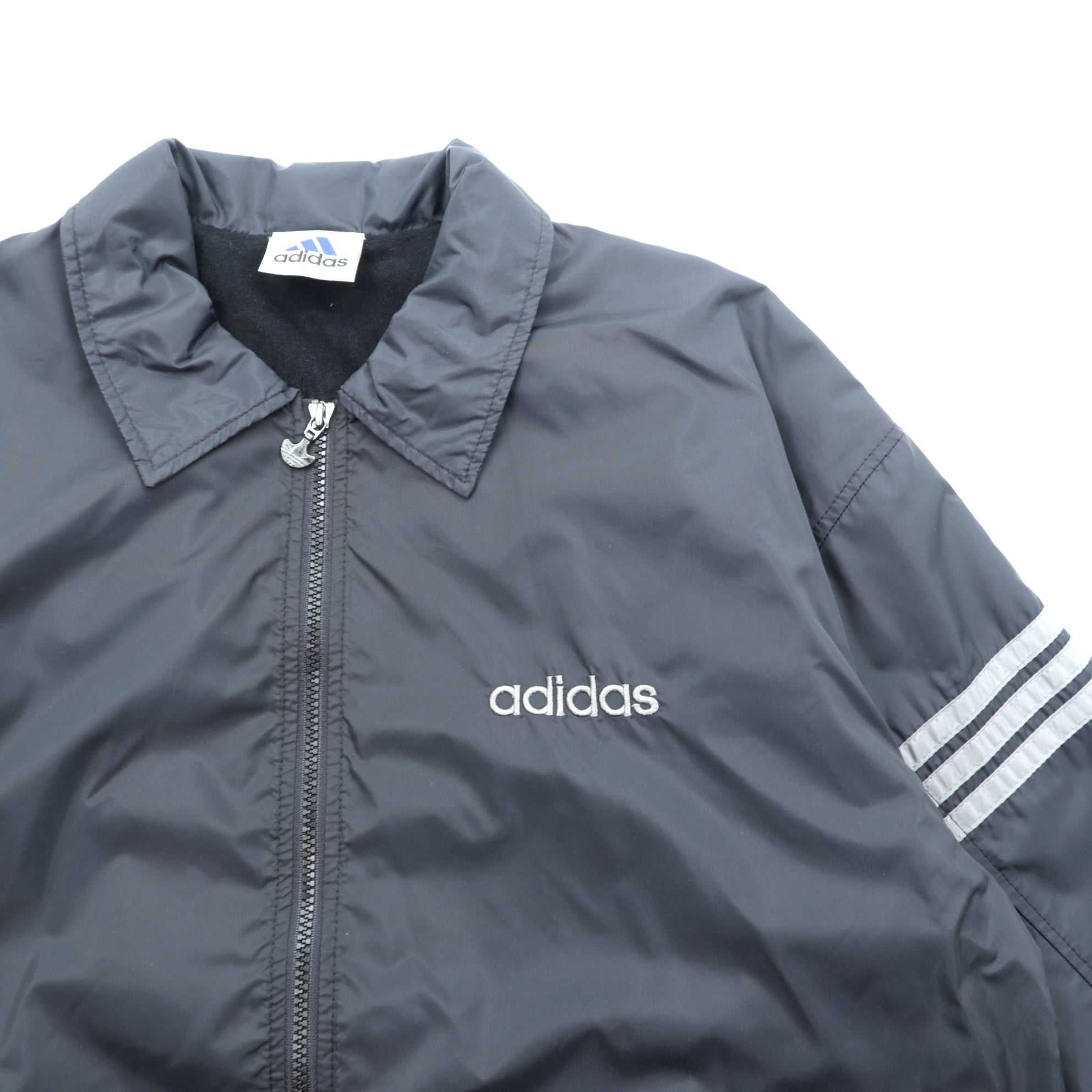 adidas 90年代 デサント社製 ヴィンテージ ジップアップ コーチジャケット L ブラック ナイロン